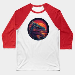 Dragon's Head in a Setting Sun Baseball T-Shirt